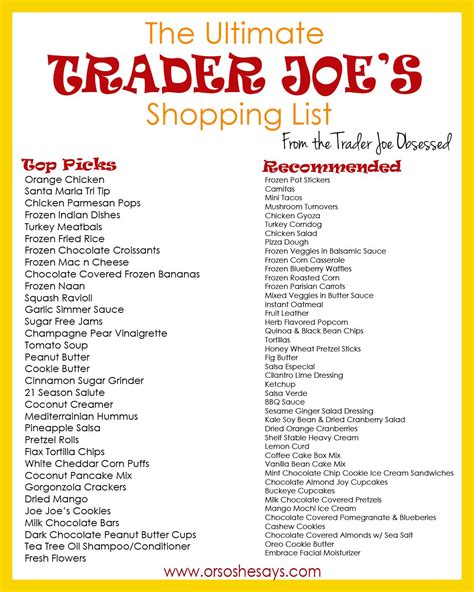 Trader Joe S Shopping List Trader Joes Shopping List Trader Joes