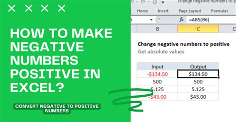 Turn A Positive Number Into A Negative In Excel