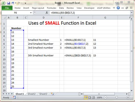 Uses Of Small Function In Ms Excel The Independent Learning