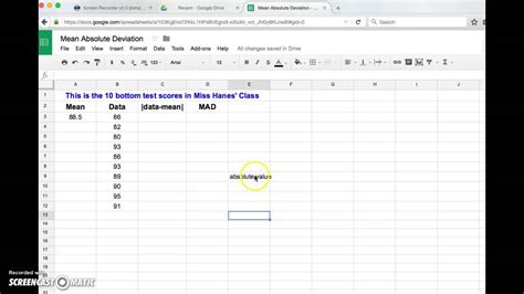 Using Google Sheets To Calculate Mad Youtube